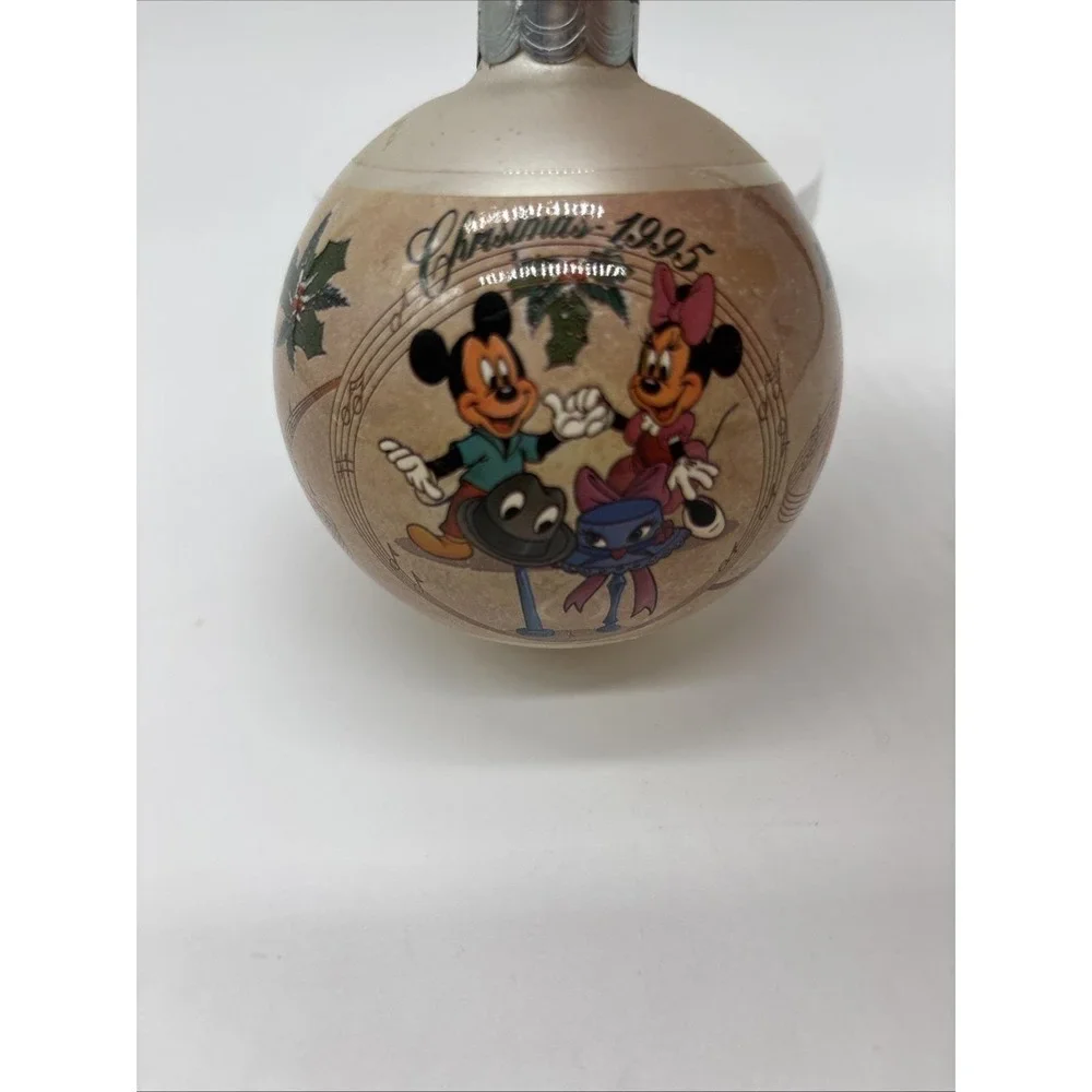 Disney‎ Happy Holidays 1995 Mickey And Minnie Ball Ornament Round RARE